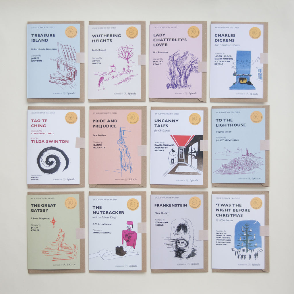 Collection of audiobook in a card titles
