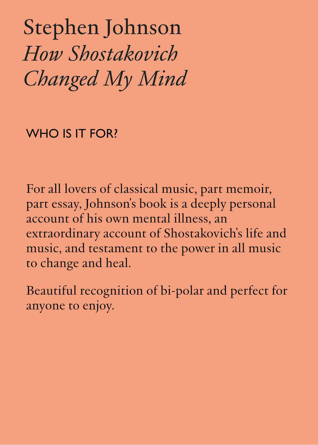 How Shostakovich Changed My Mind by Stephen Johnson