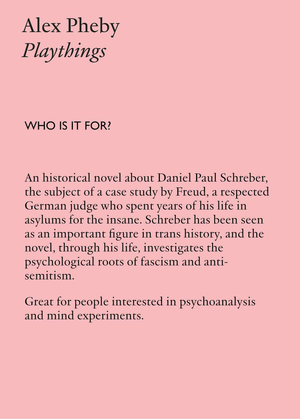 Playthings by Alex Pheby