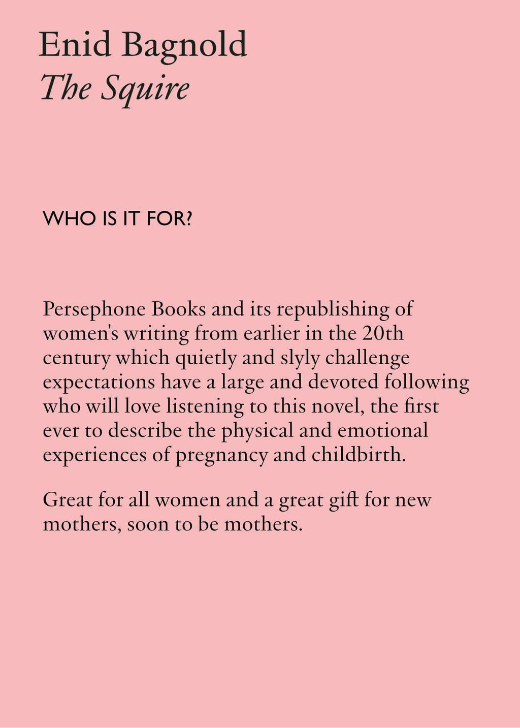 The Squire by Enid Bagnold