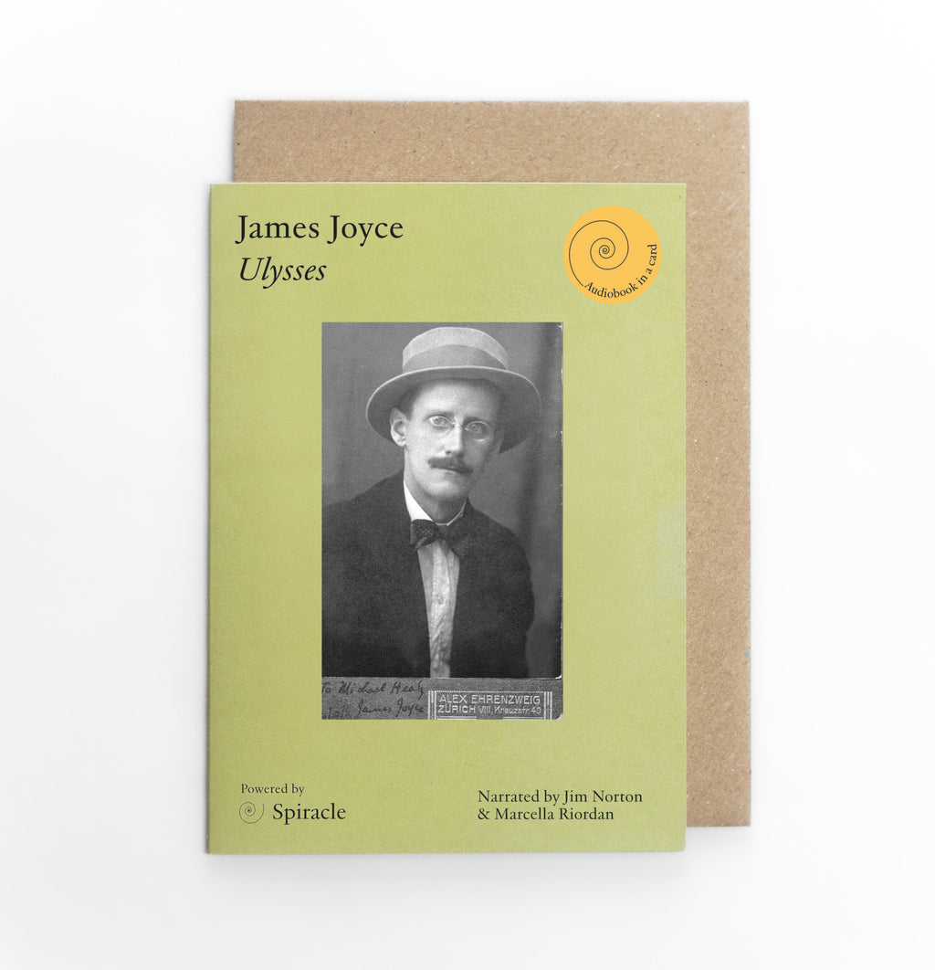 Book cover of 'Ulysses' by James Joyce with a portrait on a white background